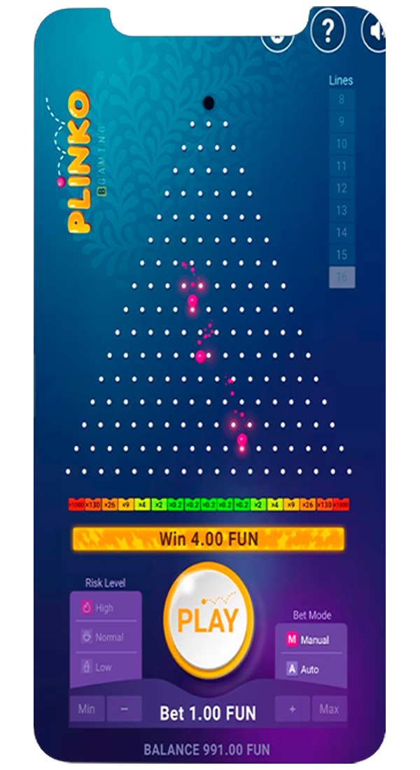 Plinko app phone screenshot